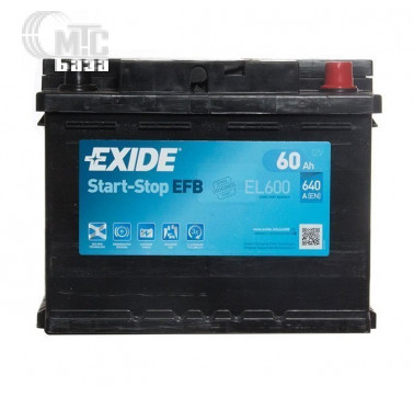 Аккумулятор Exide Start-Stop EFB 6CT-60 R [EL600] EN640 А 242x175x190мм